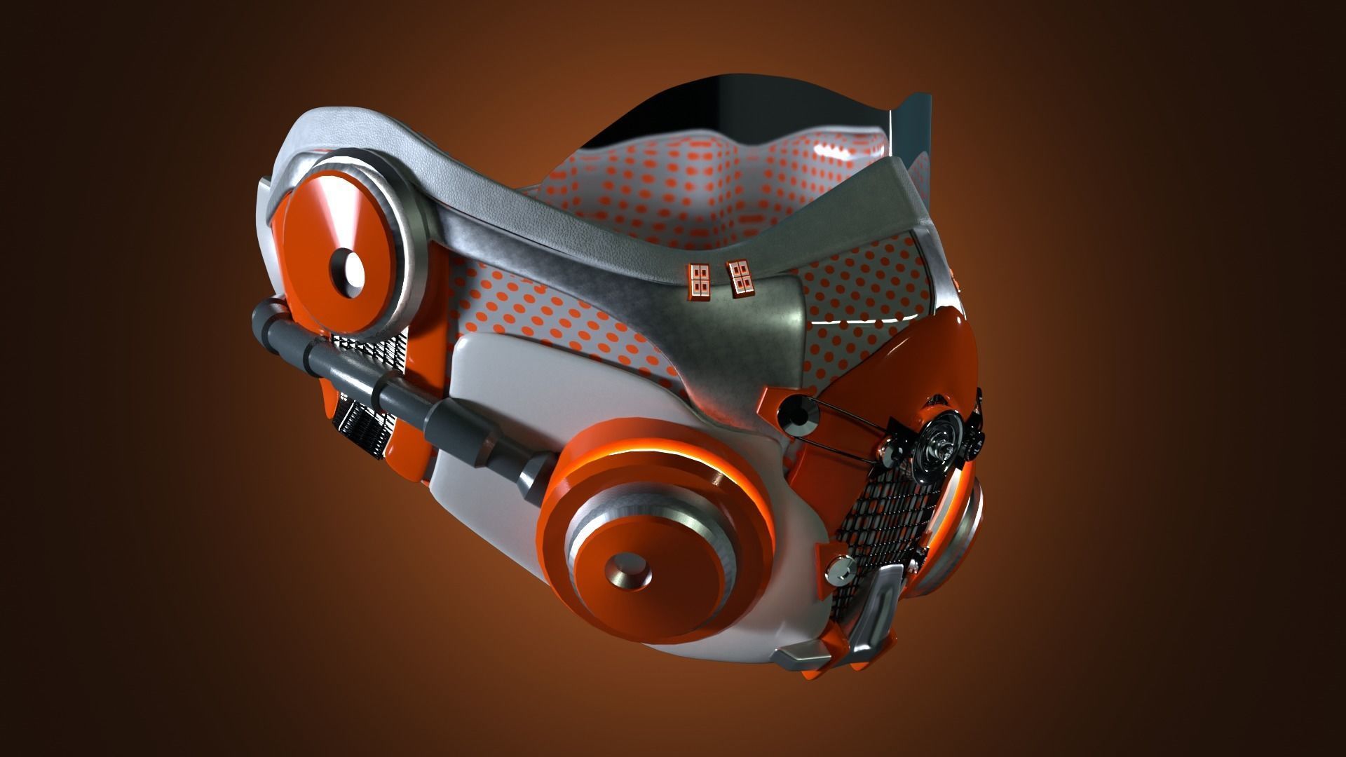 Sci-Fi Facemask Cyberpunk Model Low-poly 3D model_2