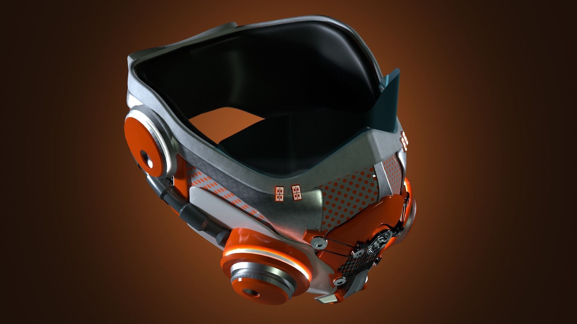 Sci-Fi Facemask Cyberpunk Model Low-poly 3D model_1