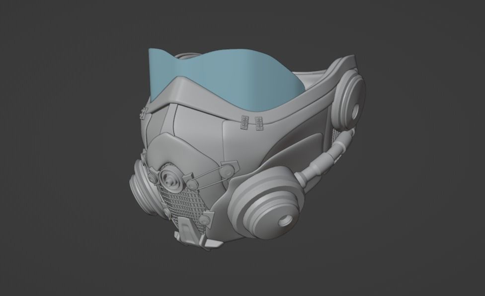 Sci-Fi Facemask Cyberpunk Model Low-poly 3D model_6