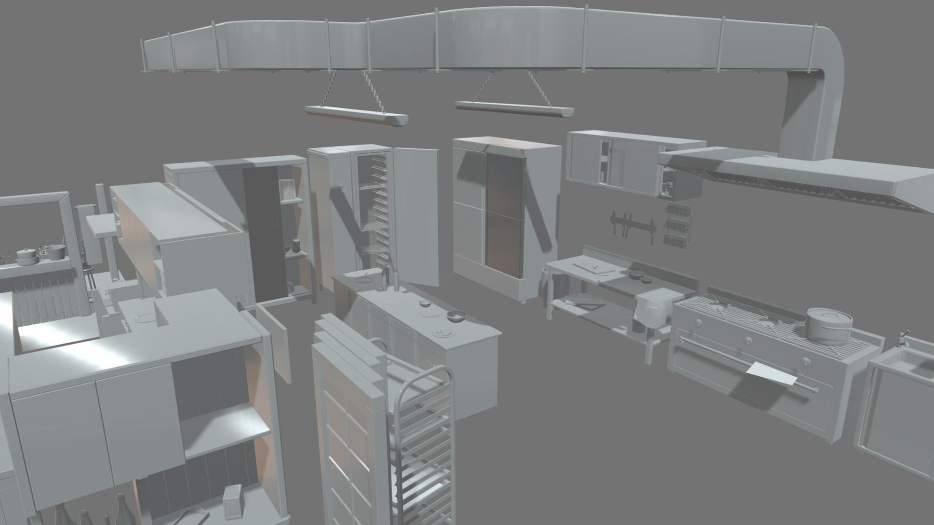 Asian Restaurant Low-poly 3D model_4