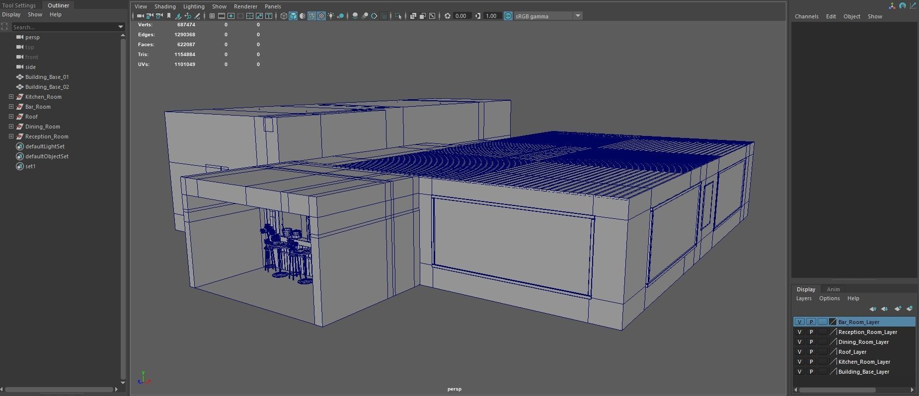 Asian Restaurant Low-poly 3D model_12
