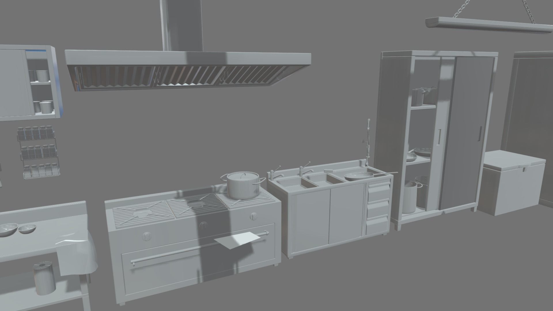 Asian Restaurant Low-poly 3D model_5