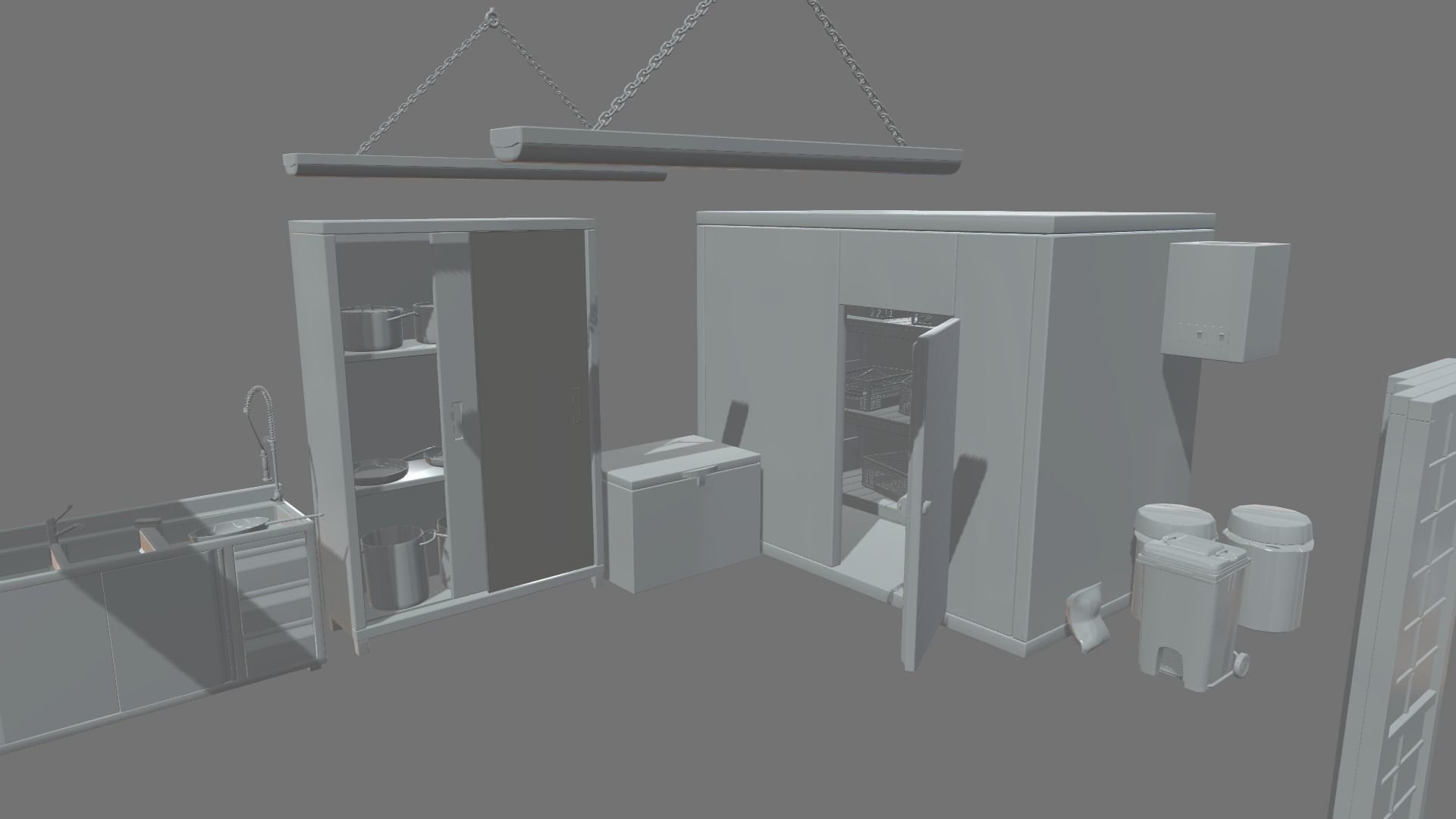 Asian Restaurant Low-poly 3D model_7