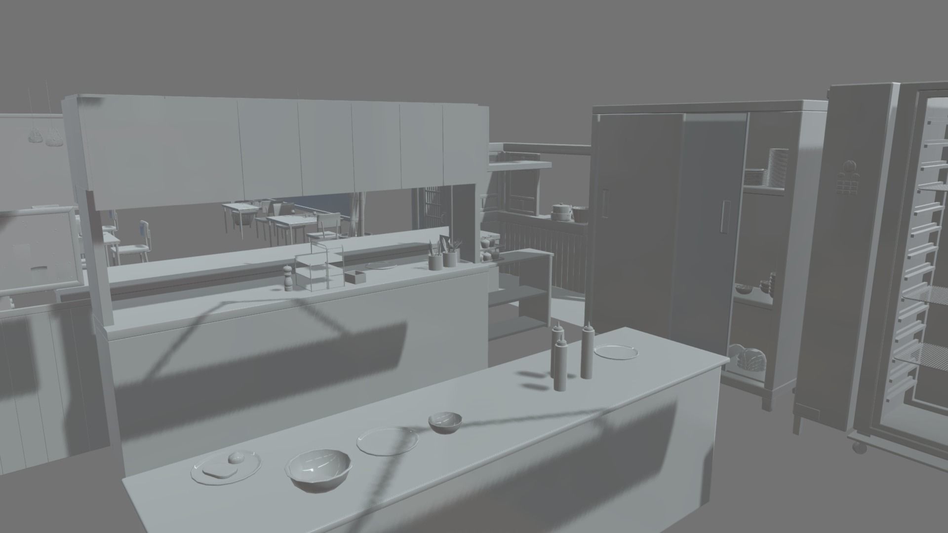Asian Restaurant Low-poly 3D model_6