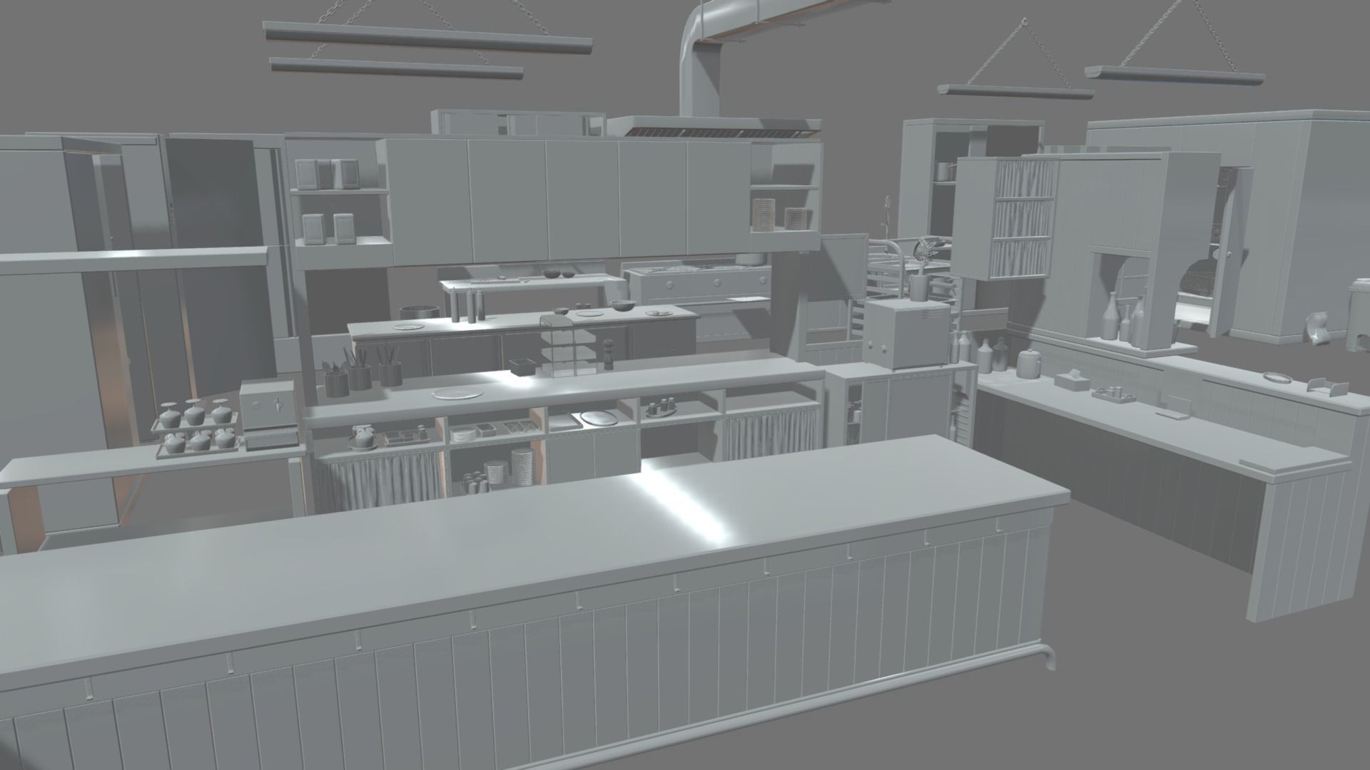 Asian Restaurant Low-poly 3D model_10