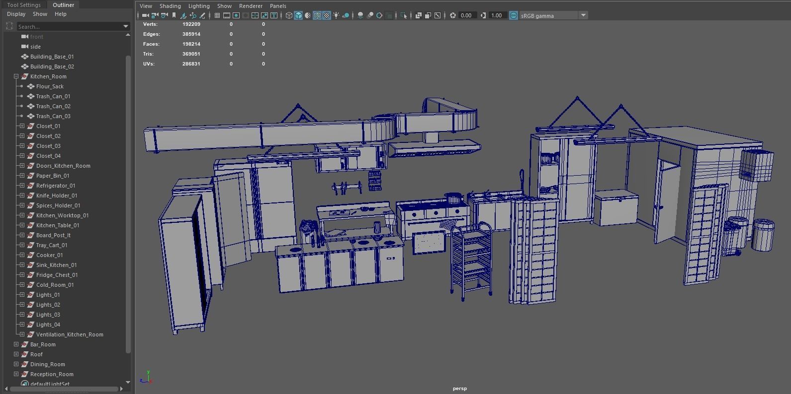 Asian Restaurant Low-poly 3D model_17