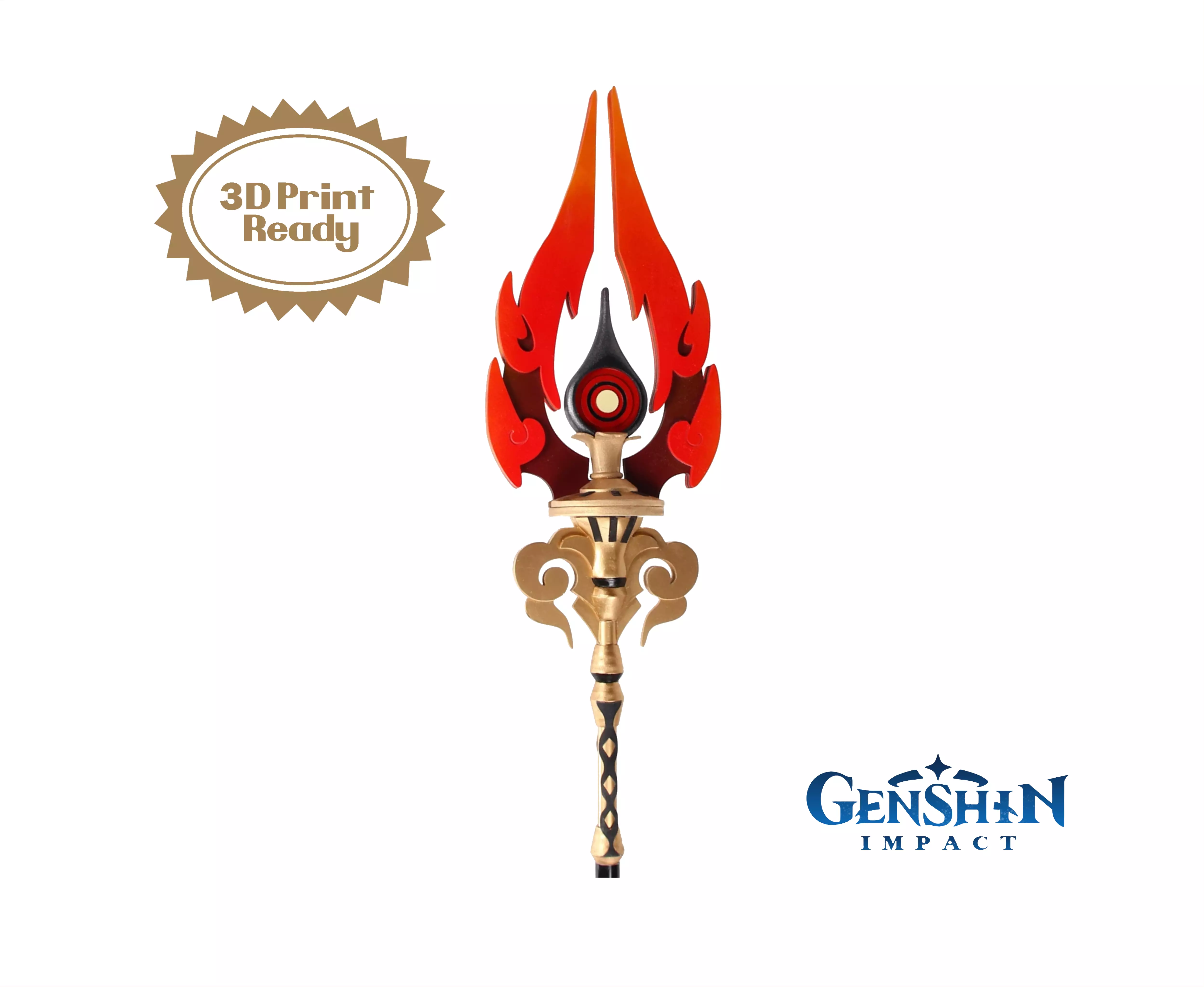 Genshin Impact - Staff of Homa 3D Model 3D print model