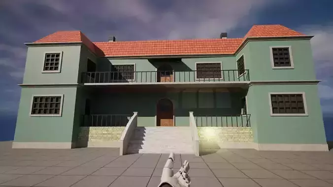Building 3D model house with dog Low-poly 3D model