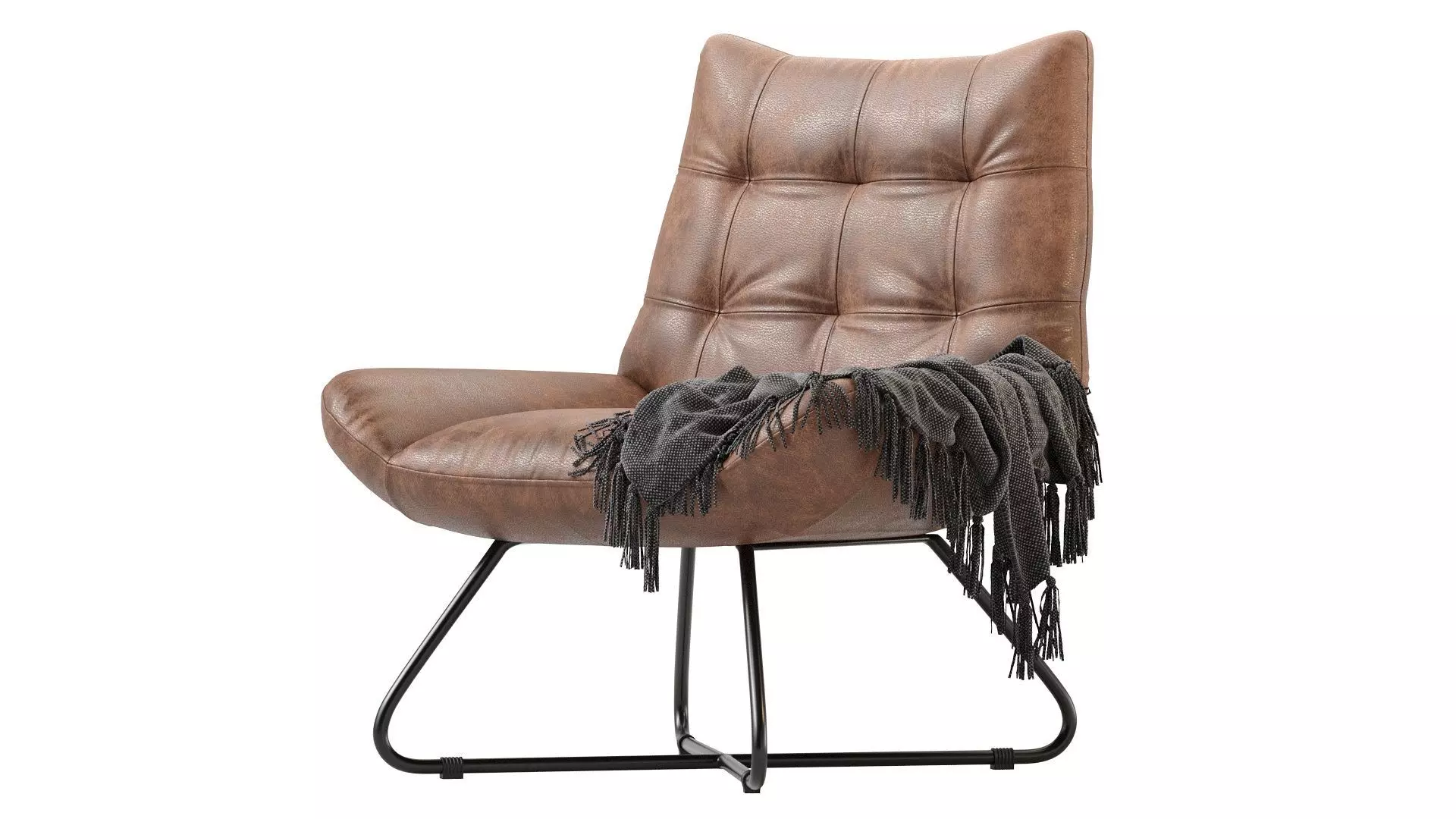 GRADUATE LOUNGE CHAIR OPEN ROAD BROWN LEATHER 3D model