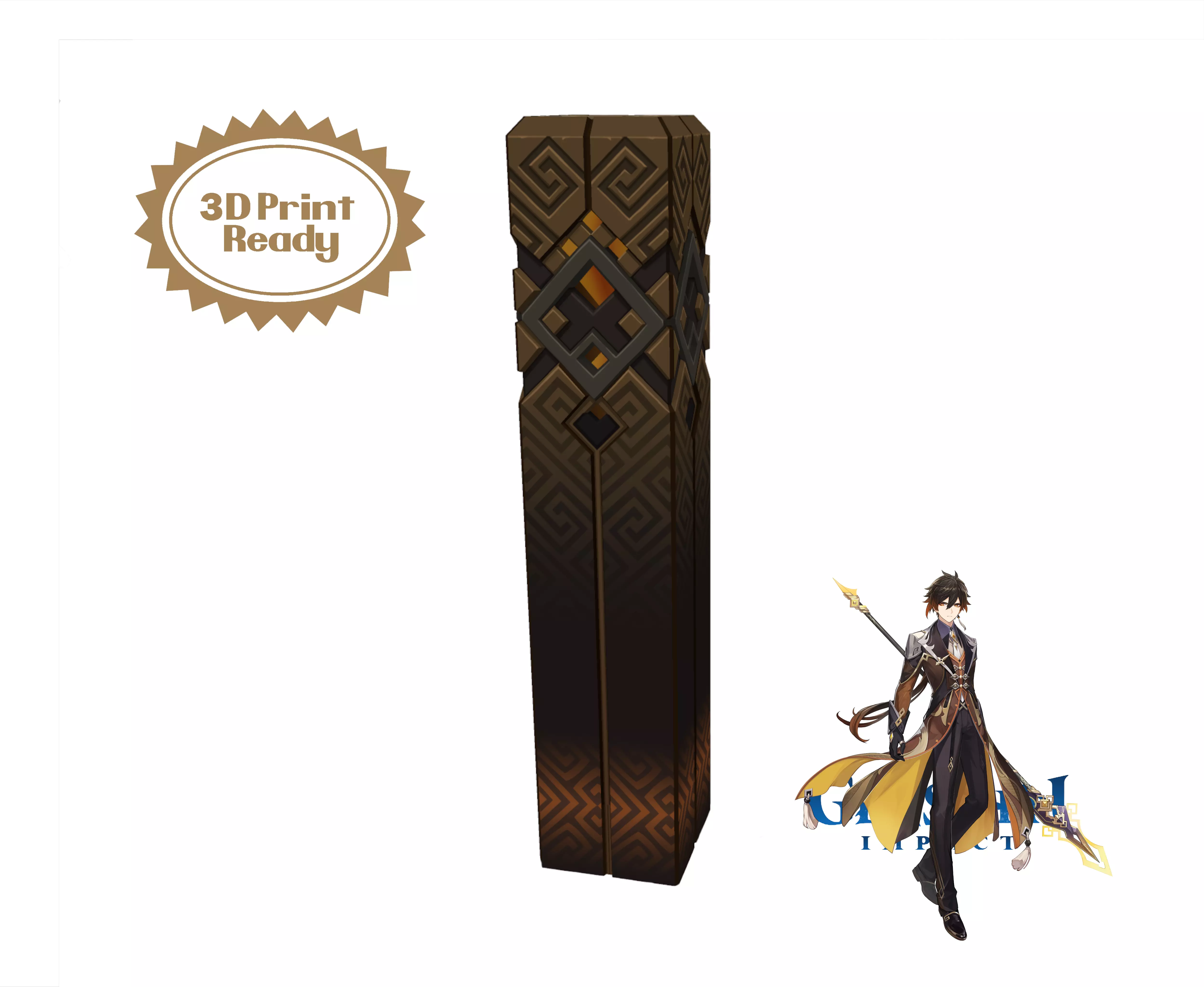 Genshin Impact - Zhongli Pillar 3D Model 3D print model_0