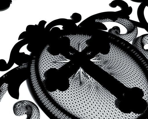 Cartouche-030 wood carving - ornate floral design 3D model_7