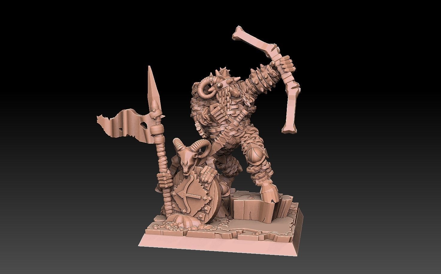 Undead Beastmen Light Bowmen 3D print model_4