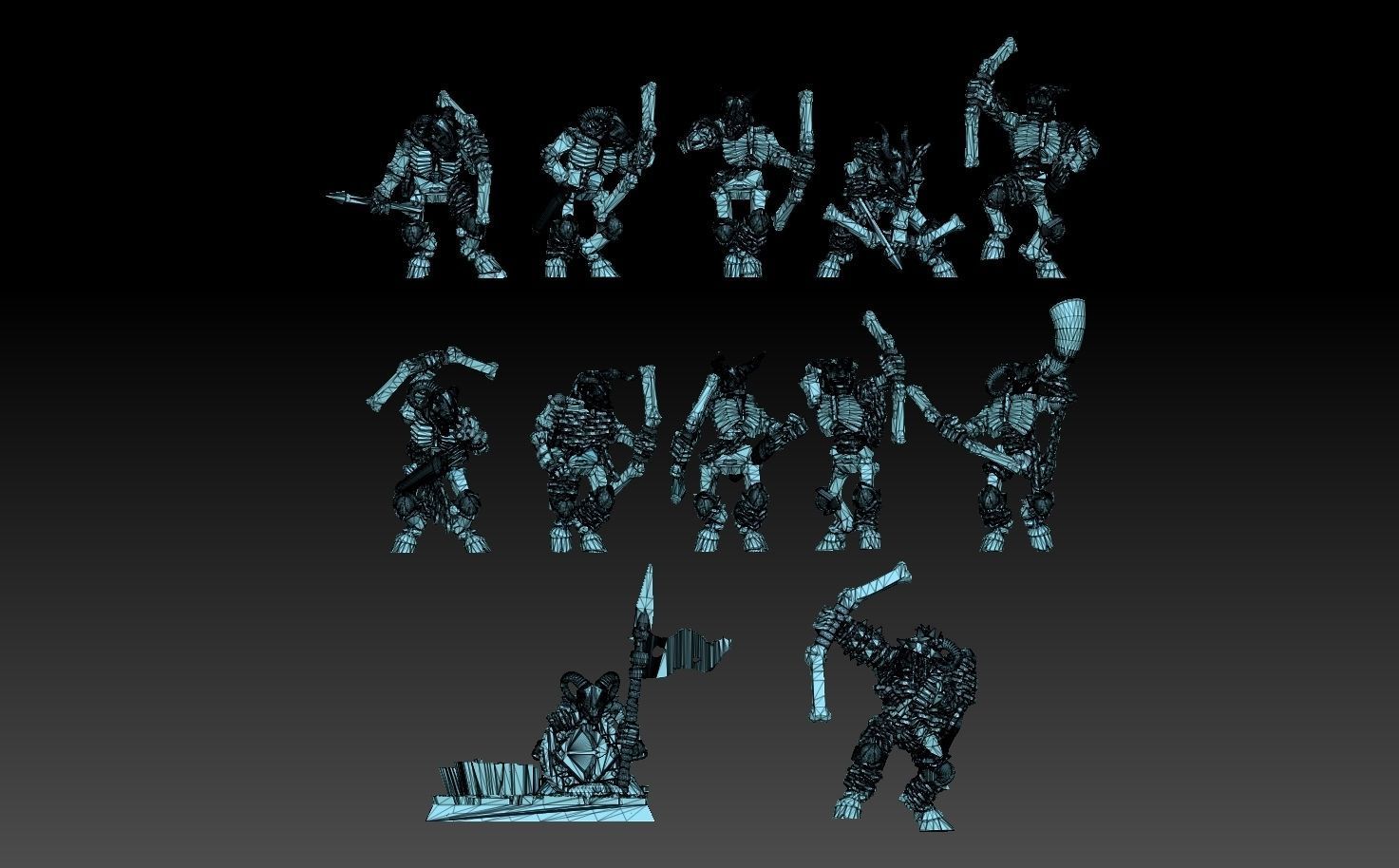 Undead Beastmen Light Bowmen 3D print model_6
