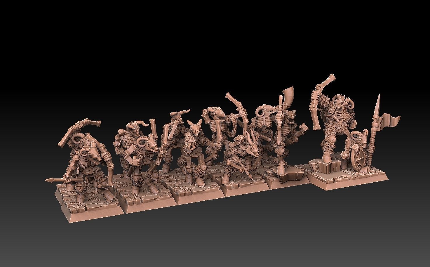 Undead Beastmen Light Bowmen 3D print model_5
