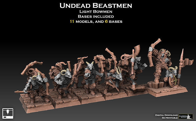 Undead Beastmen Light Bowmen 3D print model