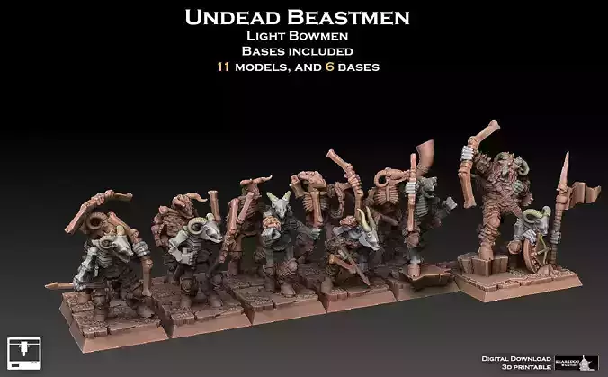 Undead Beastmen Light Bowmen 3D print model