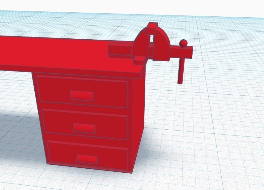 vise workbench scale h0  3D print model_3