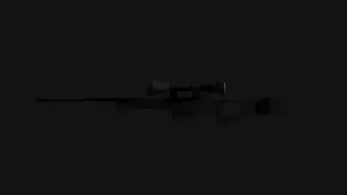 Low Poly Sniper Rifle Low-poly 3D model