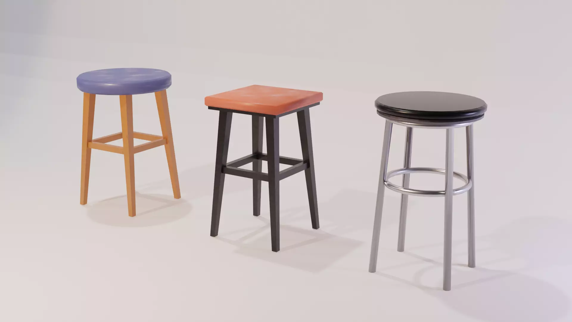 3 Simple Stools Free 3D model_0