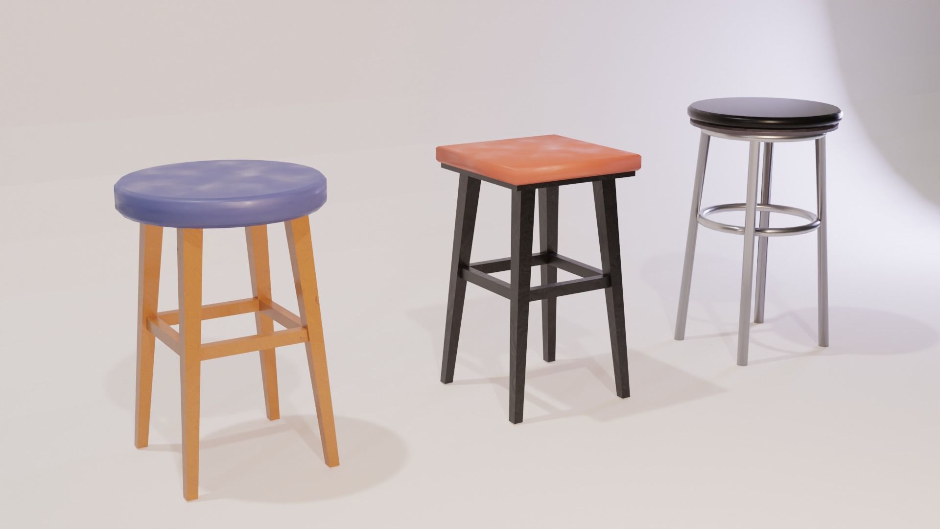 3 Simple Stools Free 3D model_1