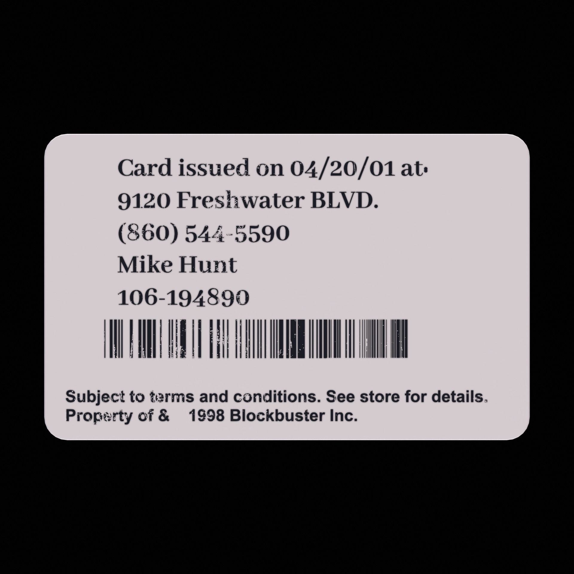 Blockbuster Card Low-poly 3D model_3