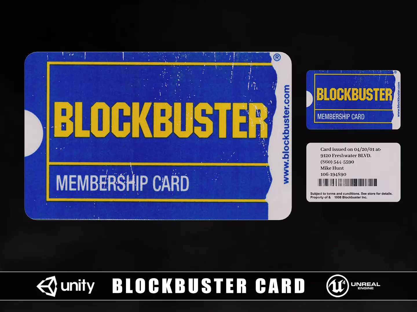 Blockbuster Card Low-poly 3D model_0