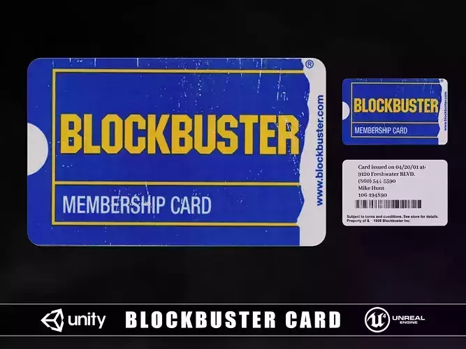 Blockbuster Card Low-poly 3D model