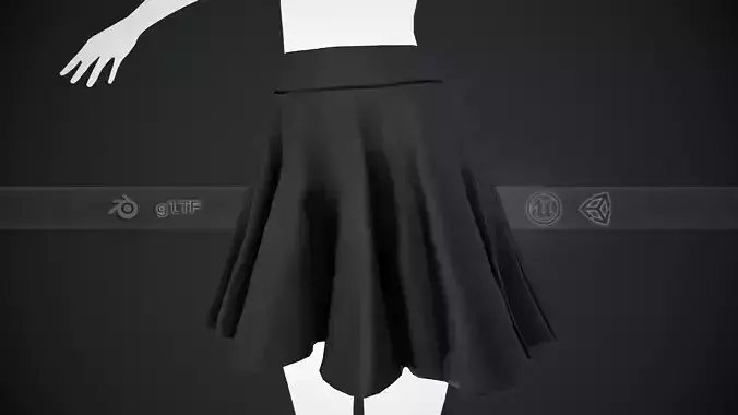 Female Black Skirt Style 1 