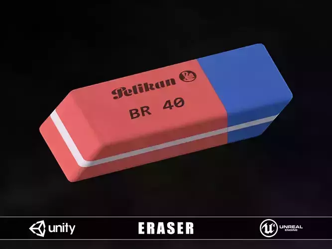 Eraser Low-poly 3D model