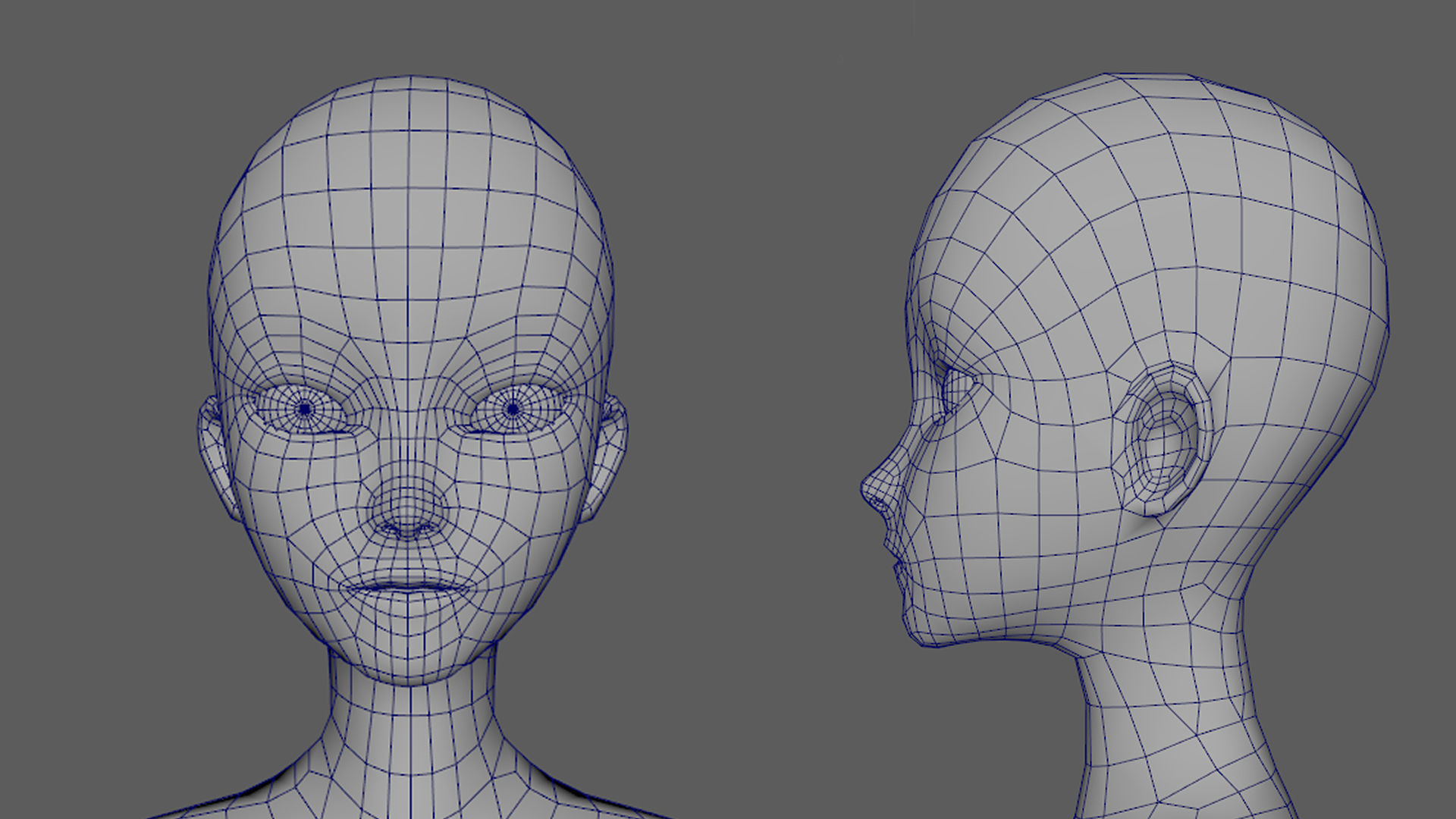 Anime Girl BaseMesh  Low-poly 3D model_2