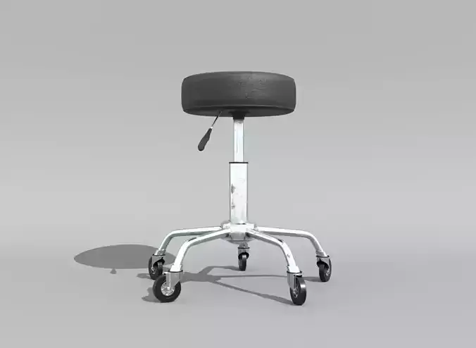 Desk Stool Low-poly 3D model