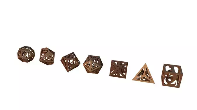 Dungeon and Dragons dice full set 3D print model