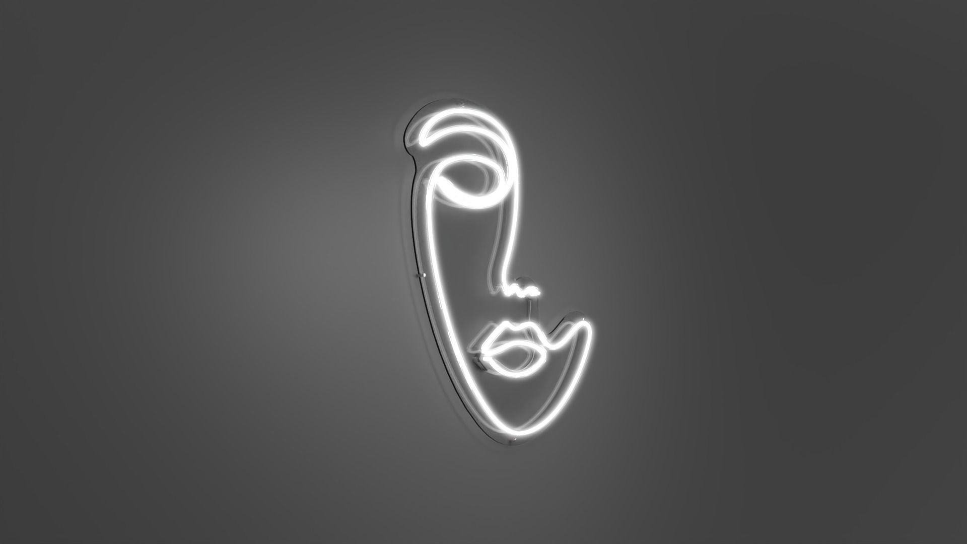 Face 1 - Neon Sign 3D model_5