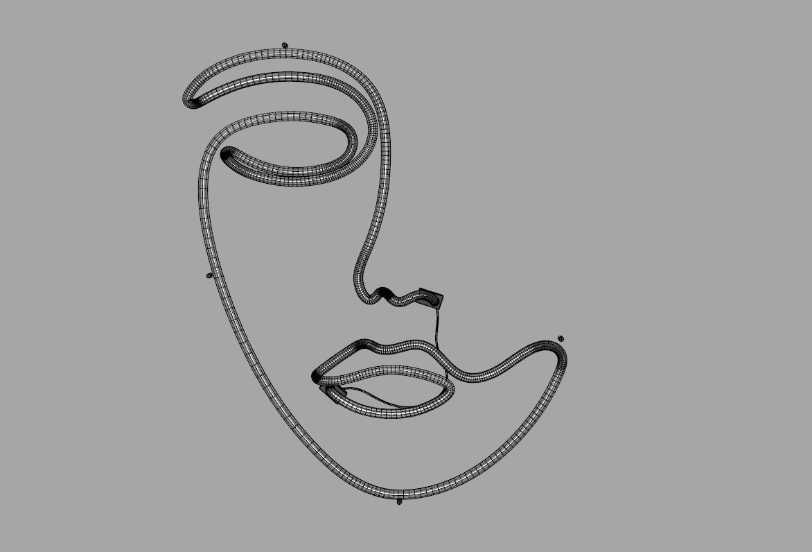 Face 1 - Neon Sign 3D model_7