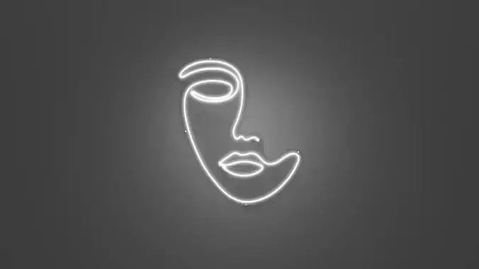 Face 1 - Neon Sign 3D model