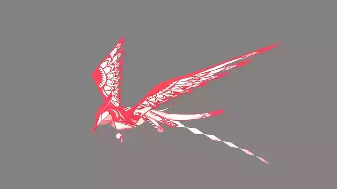 cartoon origami magpie kite - paper bird