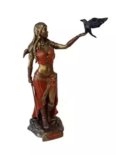 Celtic goddess statue Morgana or Morrigan