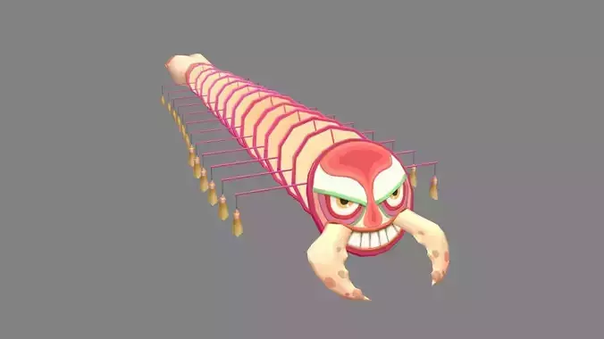 cartoon centipede kite - origami animals