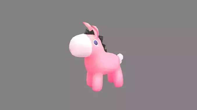 cartoon pink pony balloon - pink donkey