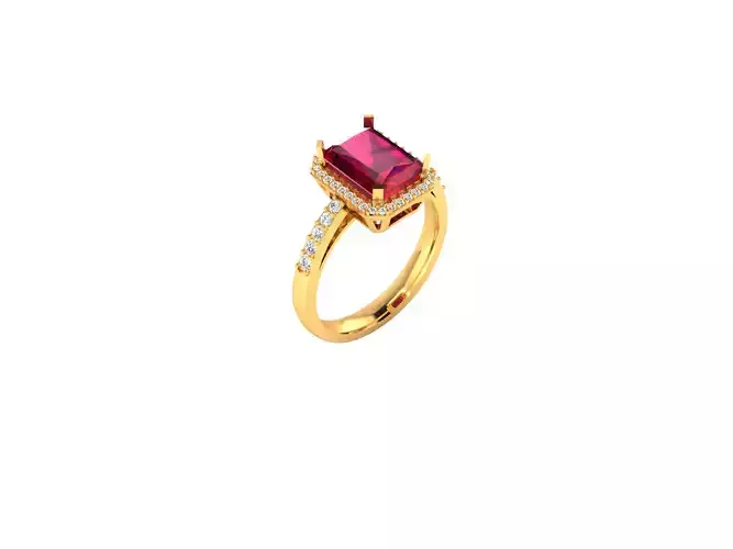 Emerald Stone ring 3dm stl fbx obj render details 3D print model