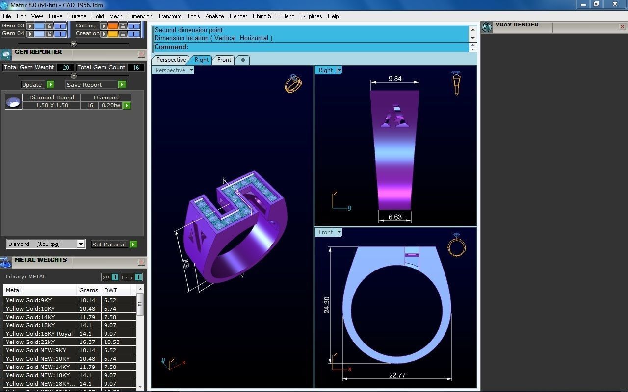 Women ring 3dm stl fbx obj render details 3D print model_6