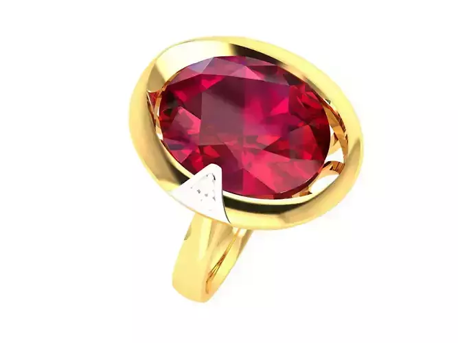 Women Oval Stone ring 3dm stl fbx obj render details