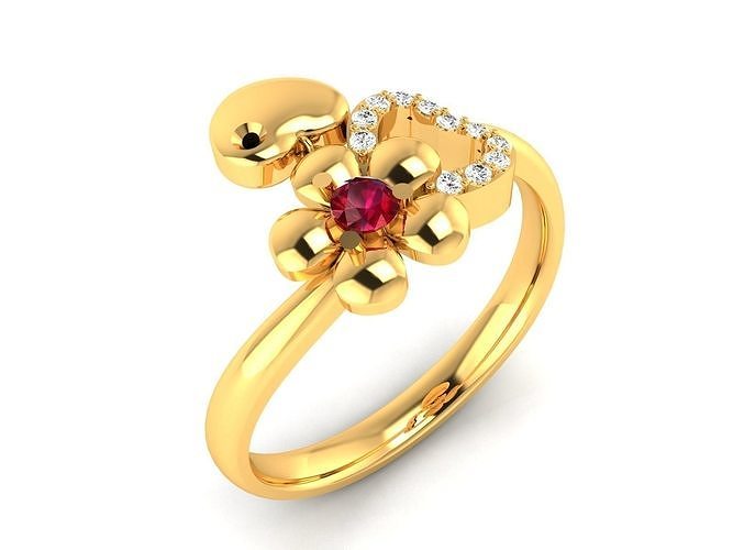 Women ring 3dm stl fbx obj render details 3D print model