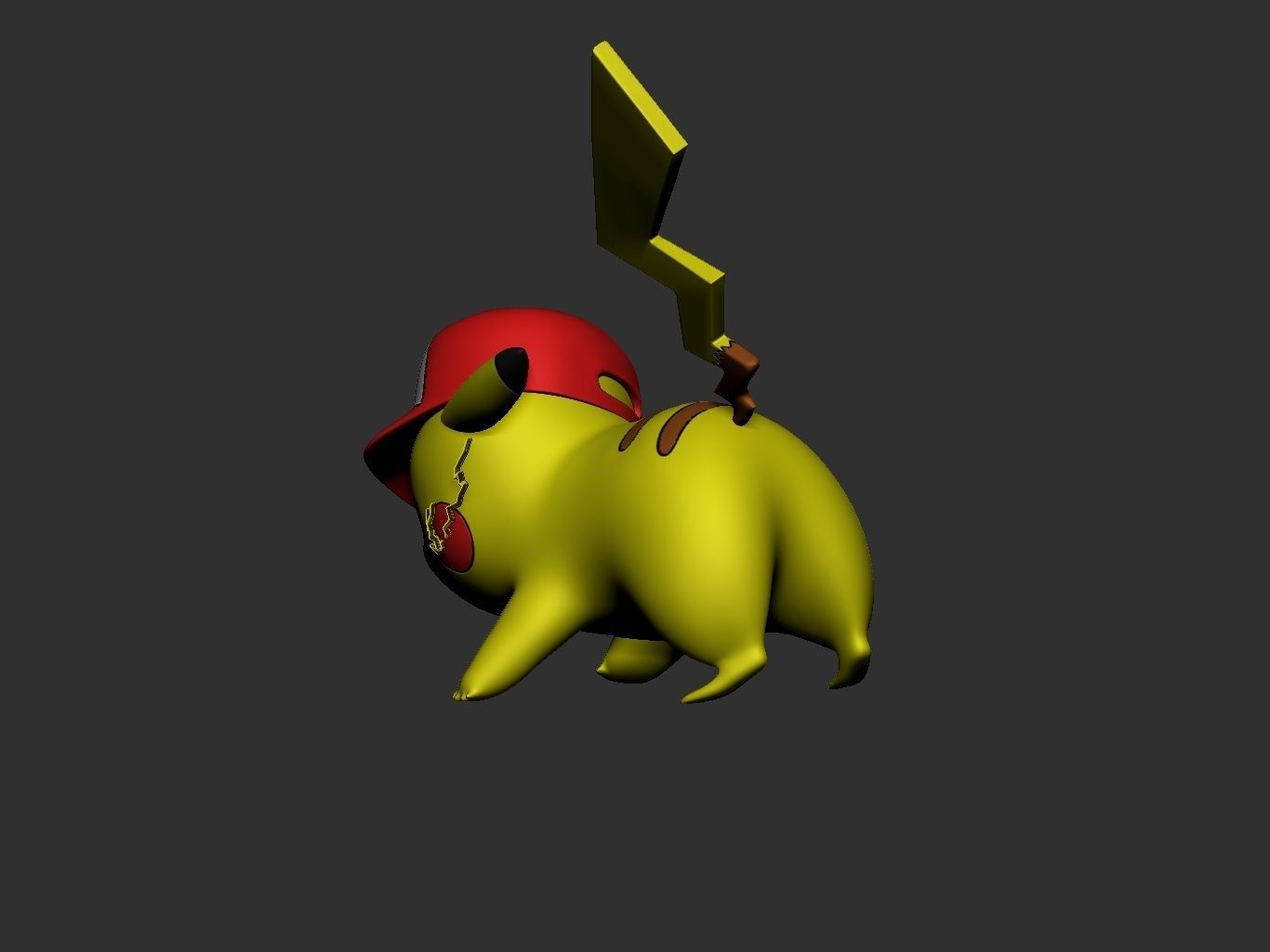 pokemon pikachu ash version 3D print model_7