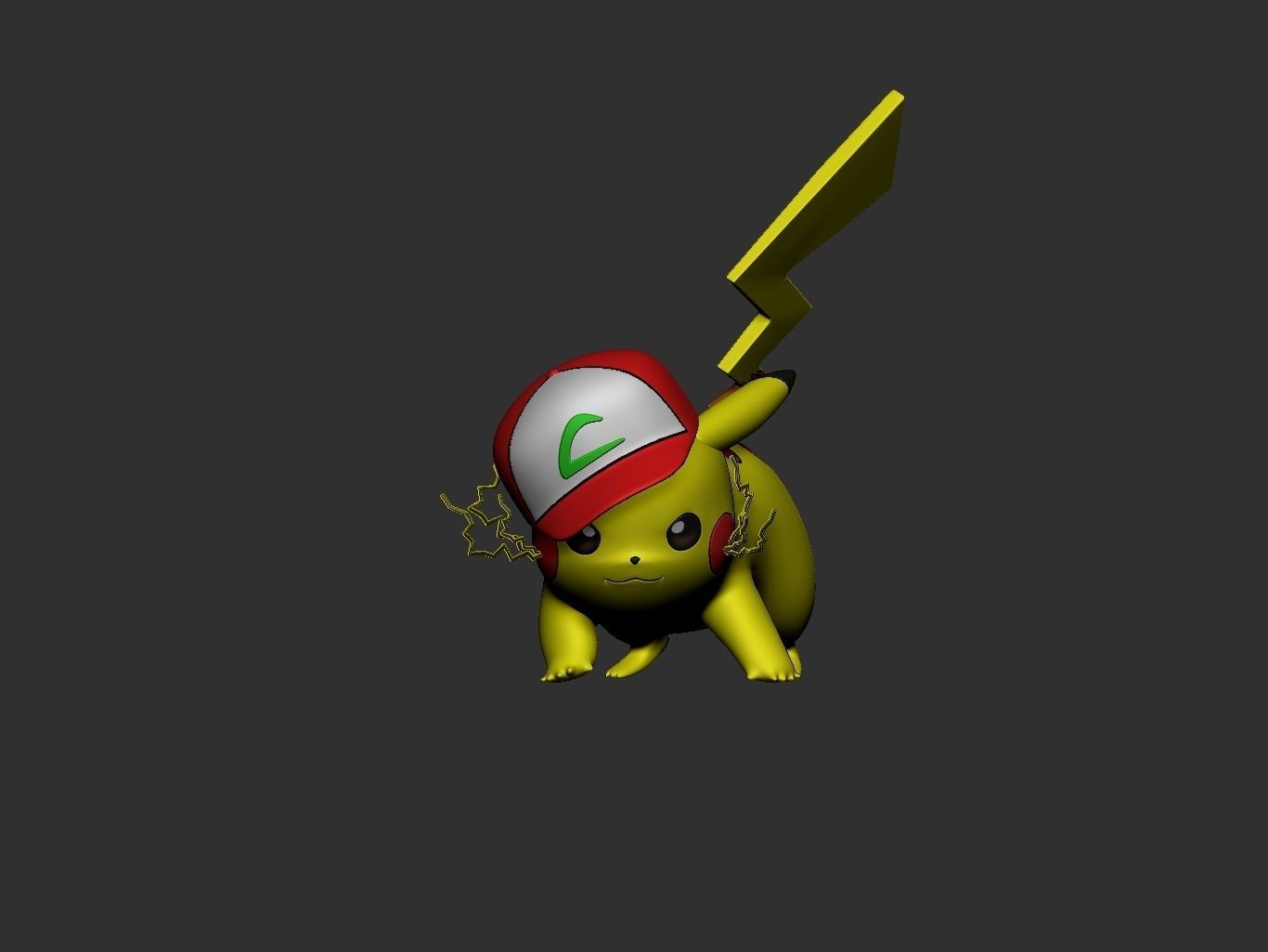 pokemon pikachu ash version 3D print model_1