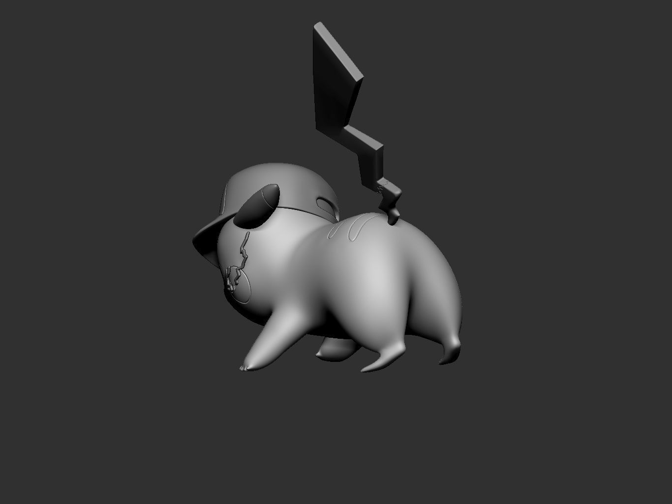 pokemon pikachu ash version 3D print model_8