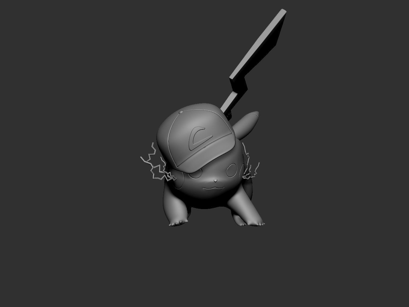 pokemon pikachu ash version 3D print model_3