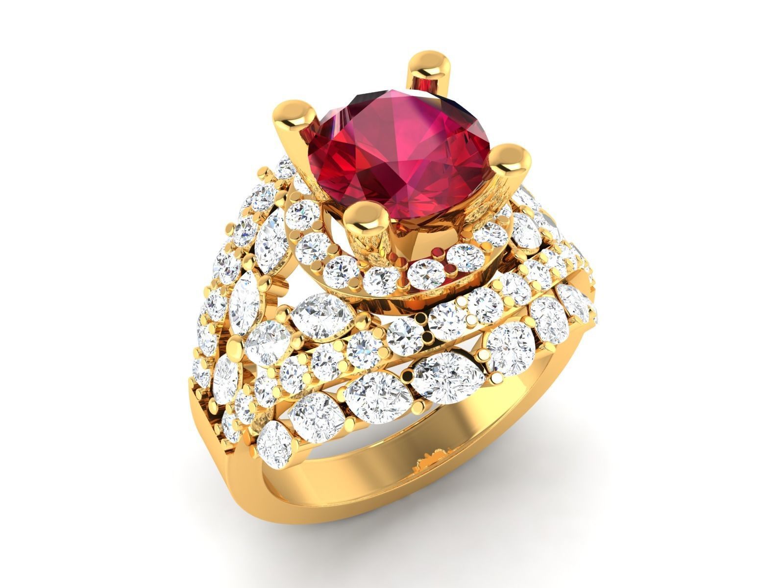 Women ring 3dm stl fbx obj render details 3D print model_8