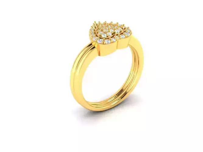 Women Heart ring 3dm stl fbx obj render details