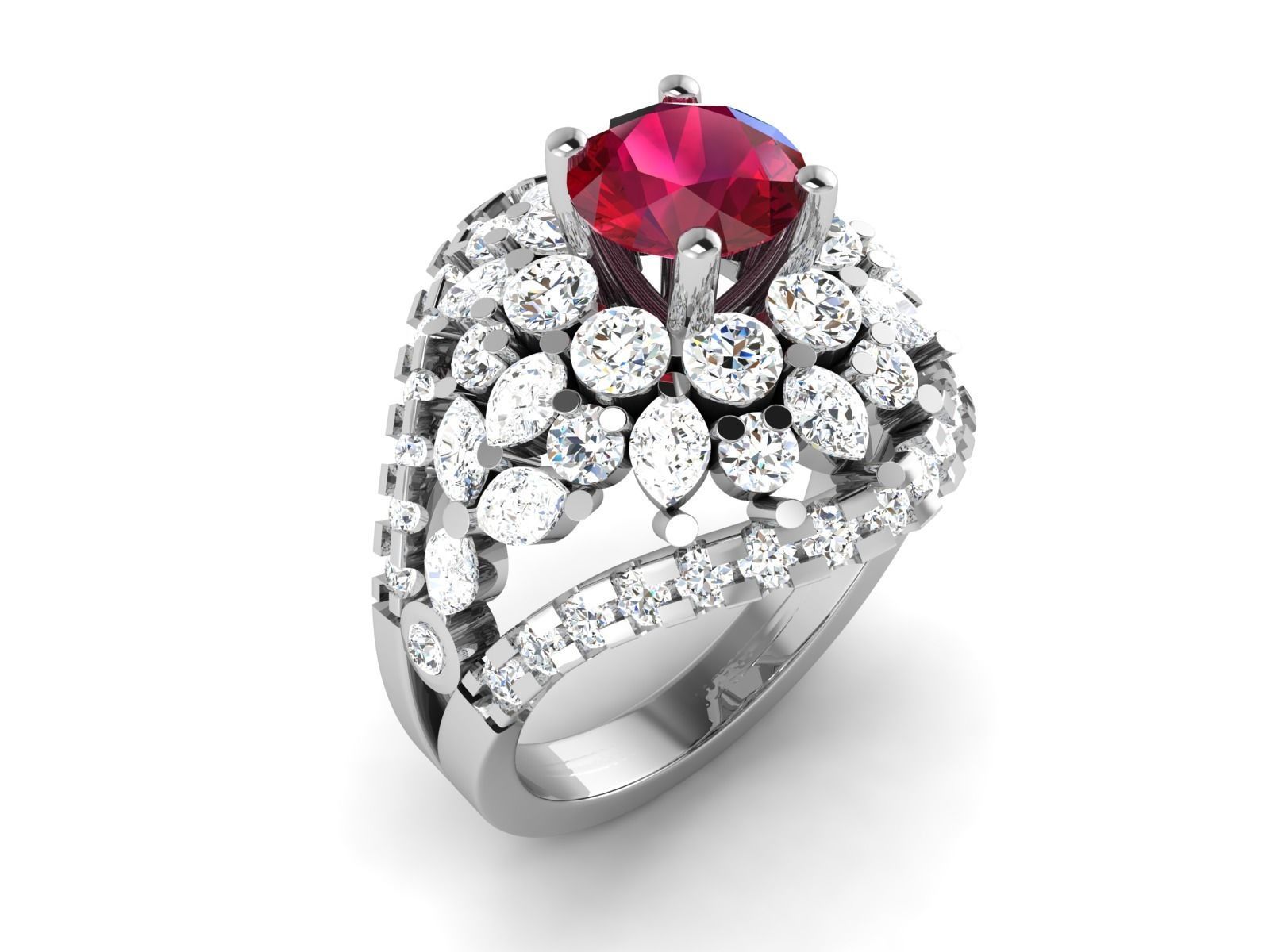 Women ring 3dm stl fbx obj render details 3D print model_1